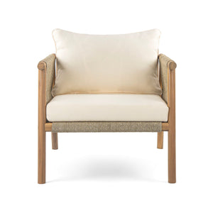 Modern Outdoor Woven Lounge Chair With Solid Frame And Cushions