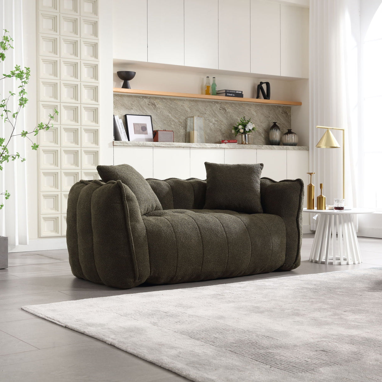 Cozy Beanbag Chair With High Resilience Foam Core For 2