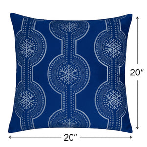 Holiday Throw Pillow With Snowflake Embroidery