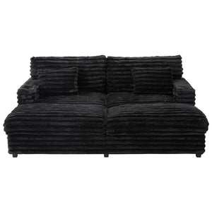 Oversized Double Chaise Lounge Sofa Bed With USB Ports And Cup Holders