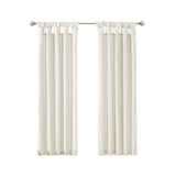 Twist tab lined window curtain panel white 50x84"