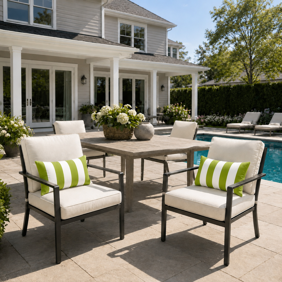4 Pack Outdoor Lumbar Pillow Covers - 12x20 Inch
