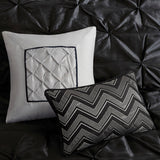 7 Piece Tufted Comforter Set Black King