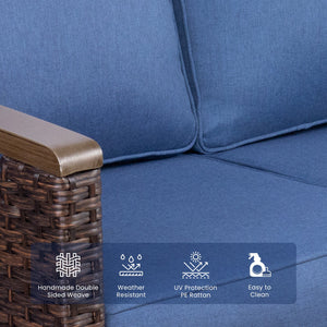 73.6" Wide Outdoor Wicker Patio Sofa