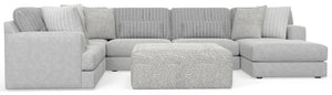 Logan - Upholstered Sectional With Comfort Coil Seating - 46" Cocktail Ottoman And Accent Pillows Included
