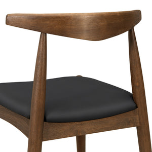 5-Piece Dining Set with Rubberwood Frame and Faux Leather Chairs