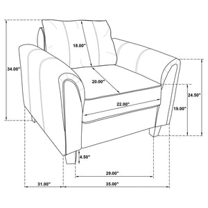 Dixon - Upholstered Rolled Arm Accent Chair - Gray