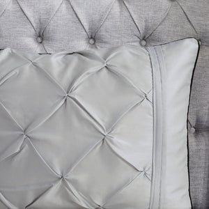 7 Piece Tufted Comforter Set Grey Queen