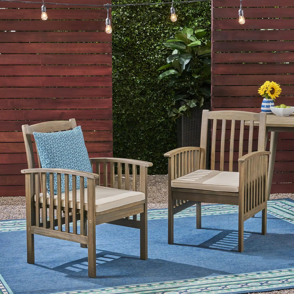 Casa Acacia Dining Chair Set with Cushions