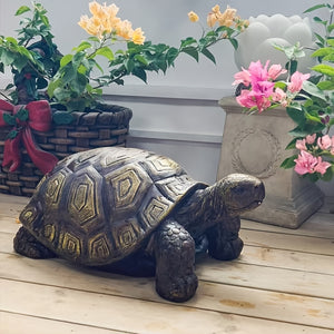 21.3' Large 3D Turtle Statue, Realistic Resin Garden Sculpture with Intricate Shell Design