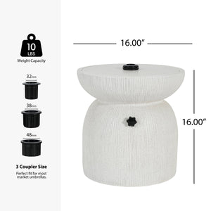 Odelia MGO Outdoor Patio Side Table Umbrella Base