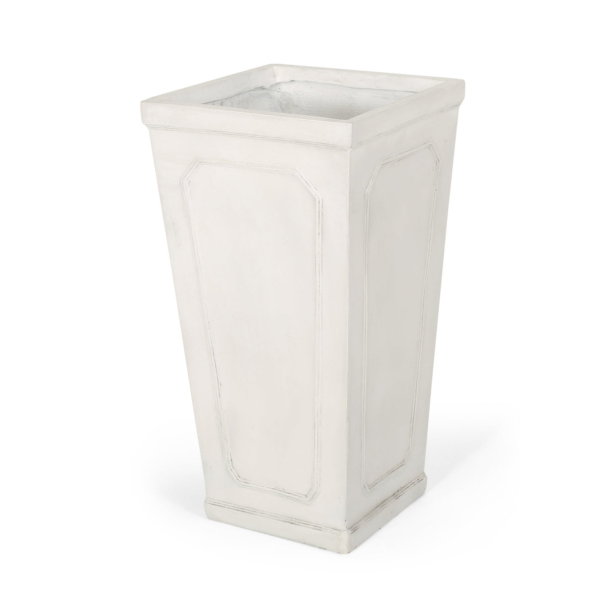 16" x 30.5" Outdoor MGO Planter with Antique White Finish