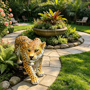 Realistic Leopard Garden Statue