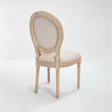 French Country Dining Chairs Set of 2 with Upholstered Round Back