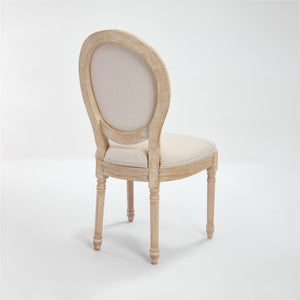 French Country Dining Chairs Set of 2 with Upholstered Round Back
