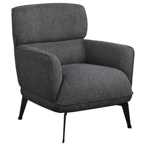 Andrea Upholstered Crescent Arm Accent Chair Grey