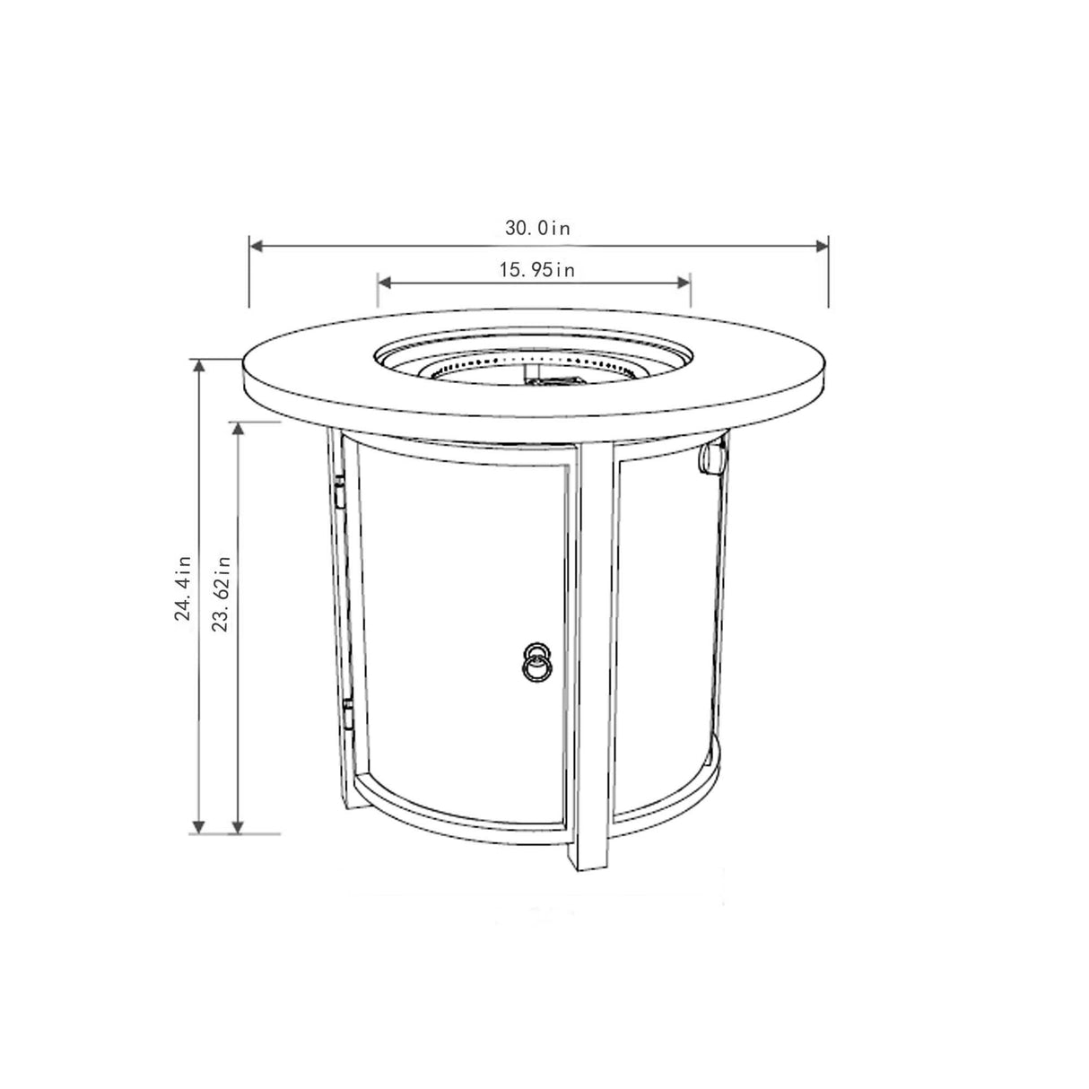 30" Propane Gas Fire Pit Table with Imitation Wood Grain Finish