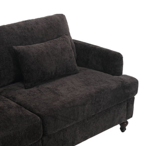 Mid Century Modern Fabric Loveseat Sofa, 2 Seat Upholstered Couch