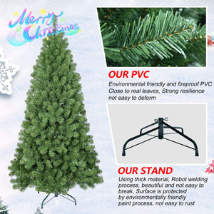 8ft Christmas Tree with Memory Wire - Hinged Artificial Holiday Tree