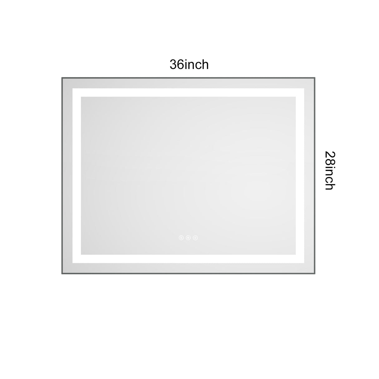 36" x 28" LED Bathroom Mirror with Front and Backlight