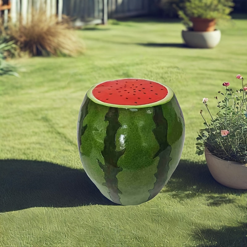 Watermelon Fruit Stool, 13.4' Oversized Resin Stool, Side Table, Home Decor