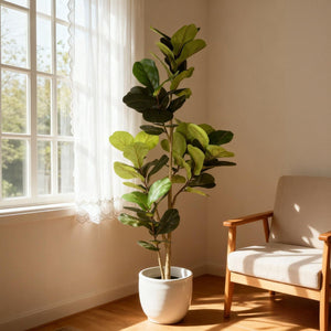 6Ft Real Touch Fake Fiddle Leaf Fig Tree In Pot