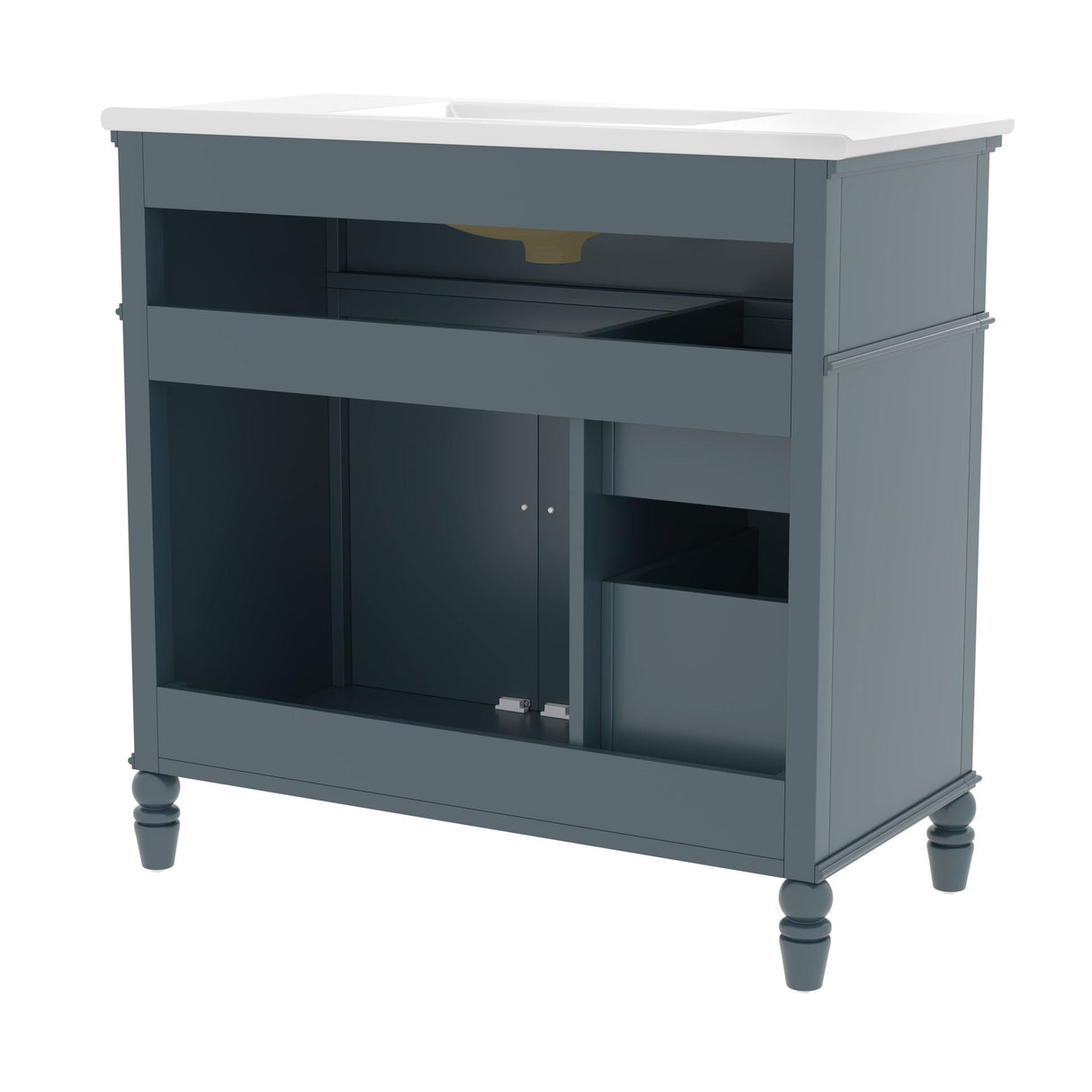 Bathroom Vanity With Sink, 2 Doors 2 Drawers, Freestanding Design