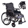 Foldable Lightweight Wheelchair with Adjustable Armrests – Gray or Blue