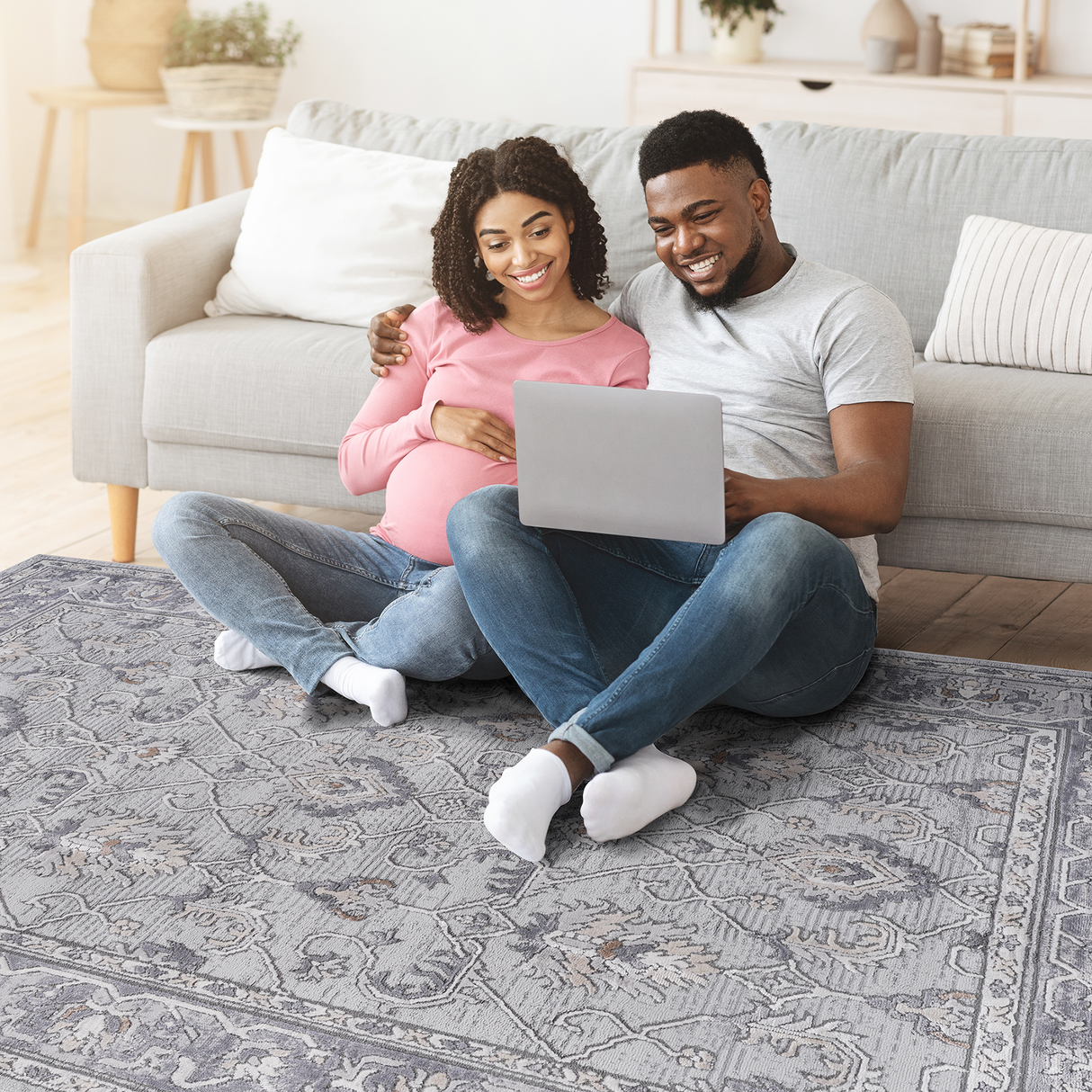 NAAR MARFI Collection Oriental Non-Shedding and Stain Resistant Area Rug