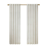Room darkening metallic printed poly velvet rod pocket/back tab window panel pair white/gold 37x95"