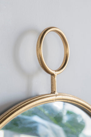 Circle Wall Mirror With Iron Frame, Accent Mirror For Living Room