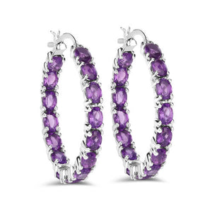 4.80 Carat Genuine Amethyst .925 Sterling Silver Earrings