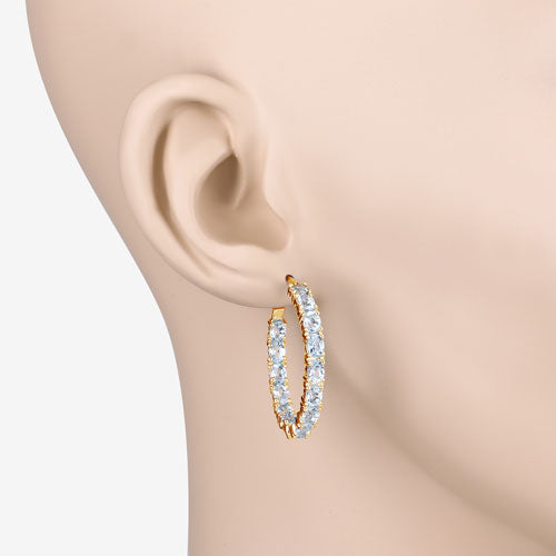 5.70 Carat Genuine Blue Topaz .925 Sterling Silver Earrings