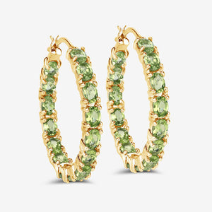 5.10 Carat Genuine Peridot .925 Sterling Silver Earrings