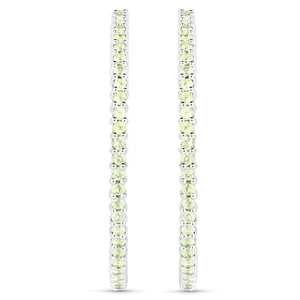 3.50 Carat Genuine Peridot .925 Sterling Silver Earrings