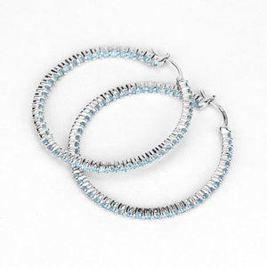 3.60 Carat Genuine Swiss Blue Topaz .925 Sterling Silver Earrings