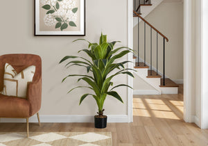 47" Tall, Artificial Plant, Dracaena Tree, Indoor, Faux, Fake, Floor, Greenery, Potted, Real Touch, Decorative - Green / Black