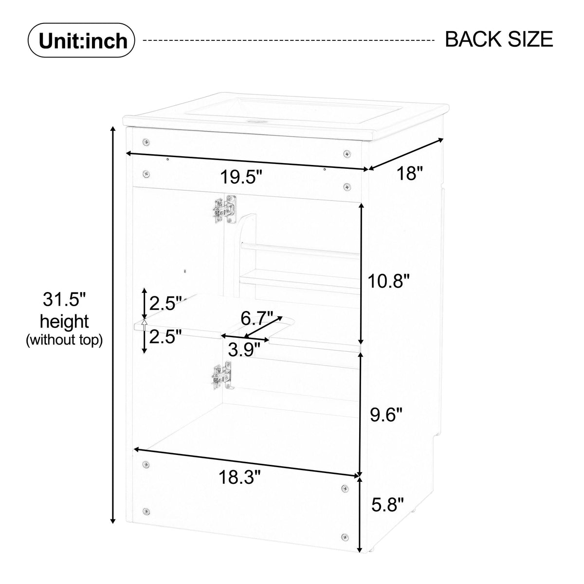Bathroom Vanity With Sink, Cabinet With Adjustable Shelf