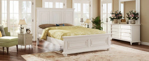 Traditional Town and Country Style Pinewood Vintage Tall Headboard King Bed Frame