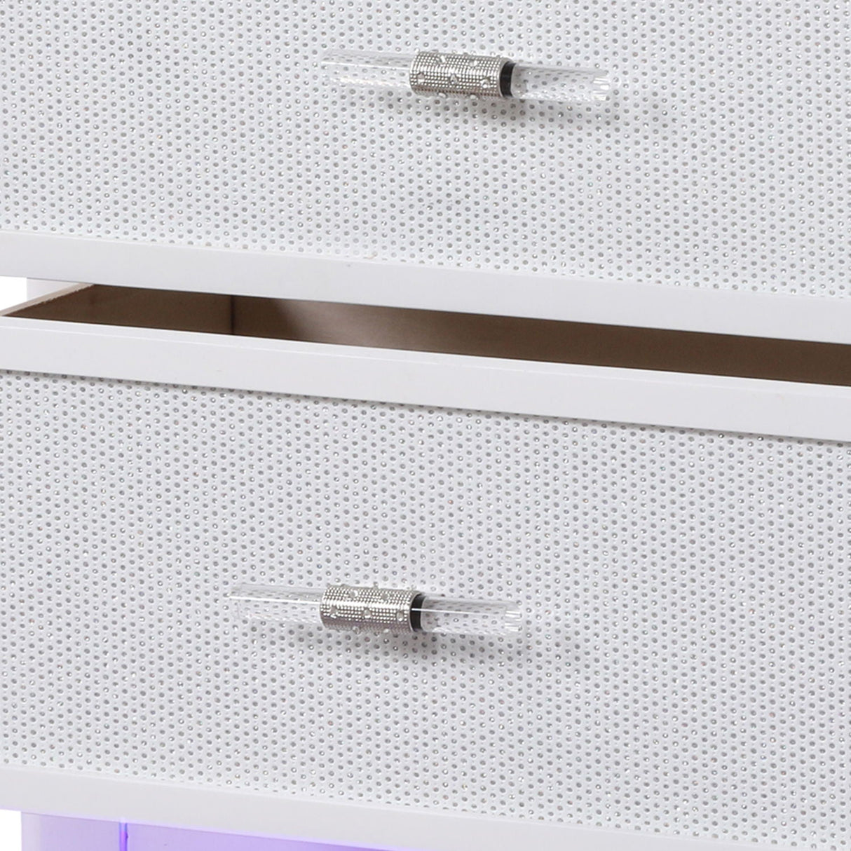 Opium - 2 Drawer Nightstand With LED Lights - White