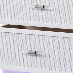Opium - 2 Drawer Nightstand With LED Lights - White