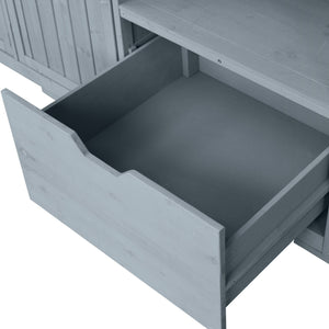 K&K 80.5' Outdoor Kitchen Island for Big Green Egg & Blackstone Griddle