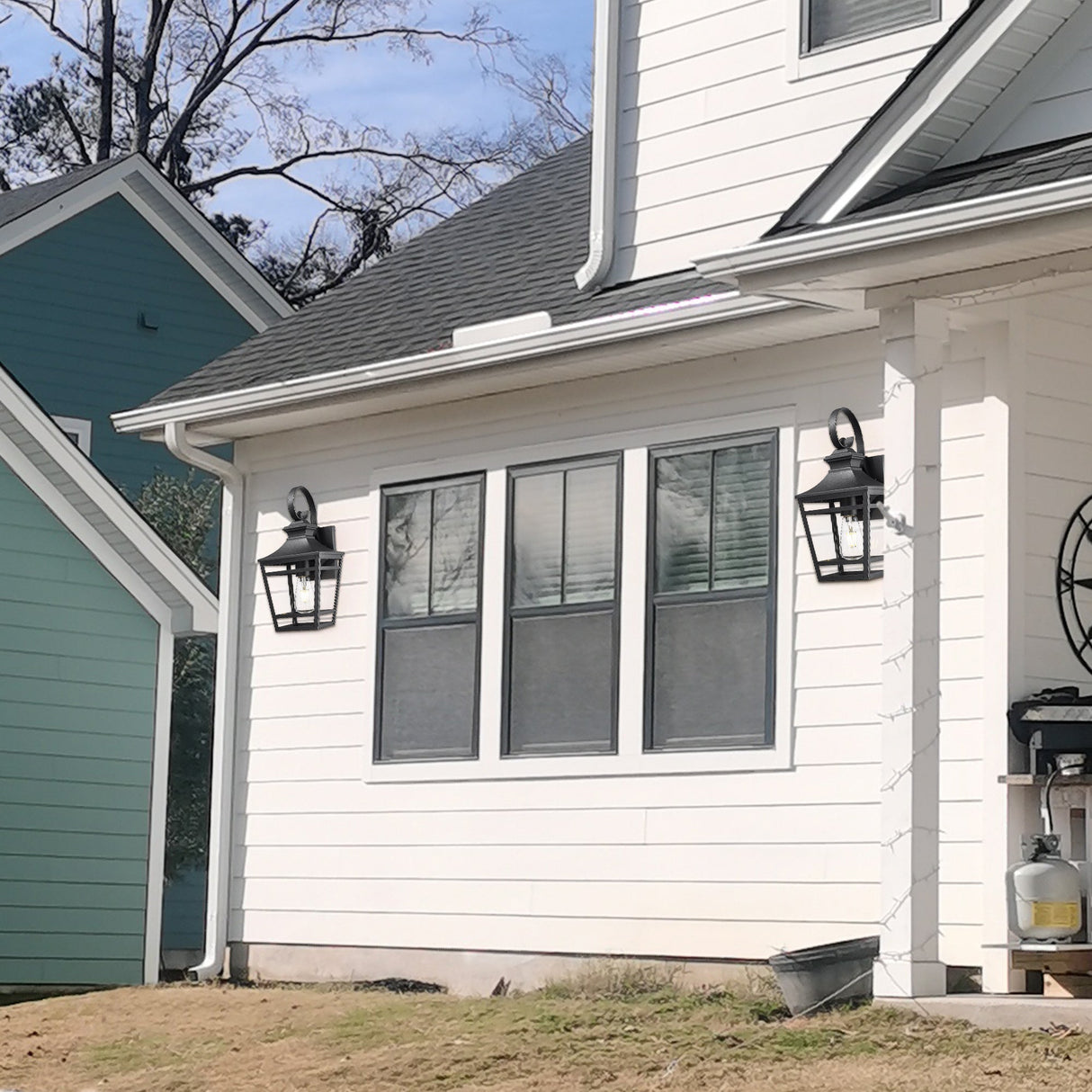 Large Outdoor Wall Lights for House16.5inch Exterior Lighting Fixtures Wall Mount Outdoor Porch Lights Waterproof Black