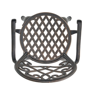 3 Piece Outdoor Aluminium Cast Bistro Set With Ice Bucket - Copper