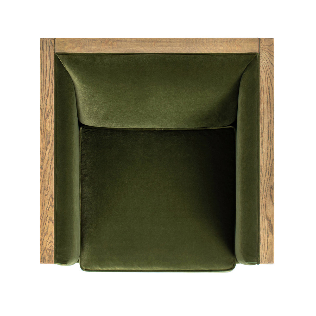 Georgia 34' Cane Rattan Tuxedo Armchair, Olive Green Performance Velvet