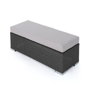 Enthrallia - Outdoor Wicker Bench With Foam Filled Cushion