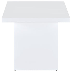 Devar Square Engineered Wood Side End Table White High Gloss