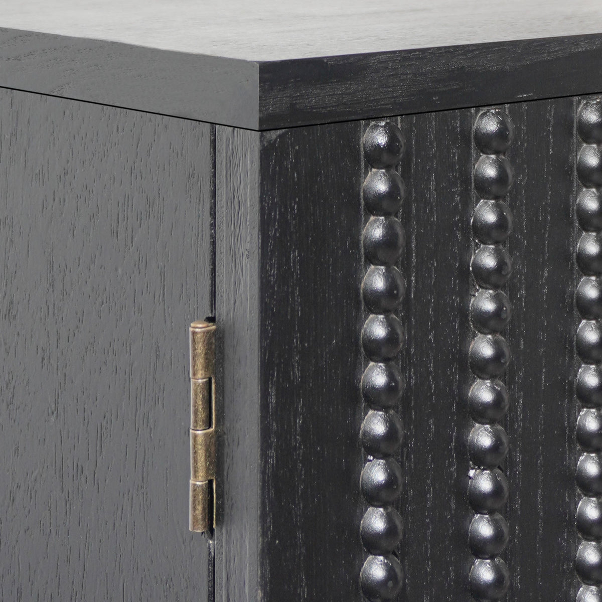 Modern Black Wood Storage Cabinet with Decorative Door, 30in Accent Sideboard for Living Room, Bedroom, or Entryway