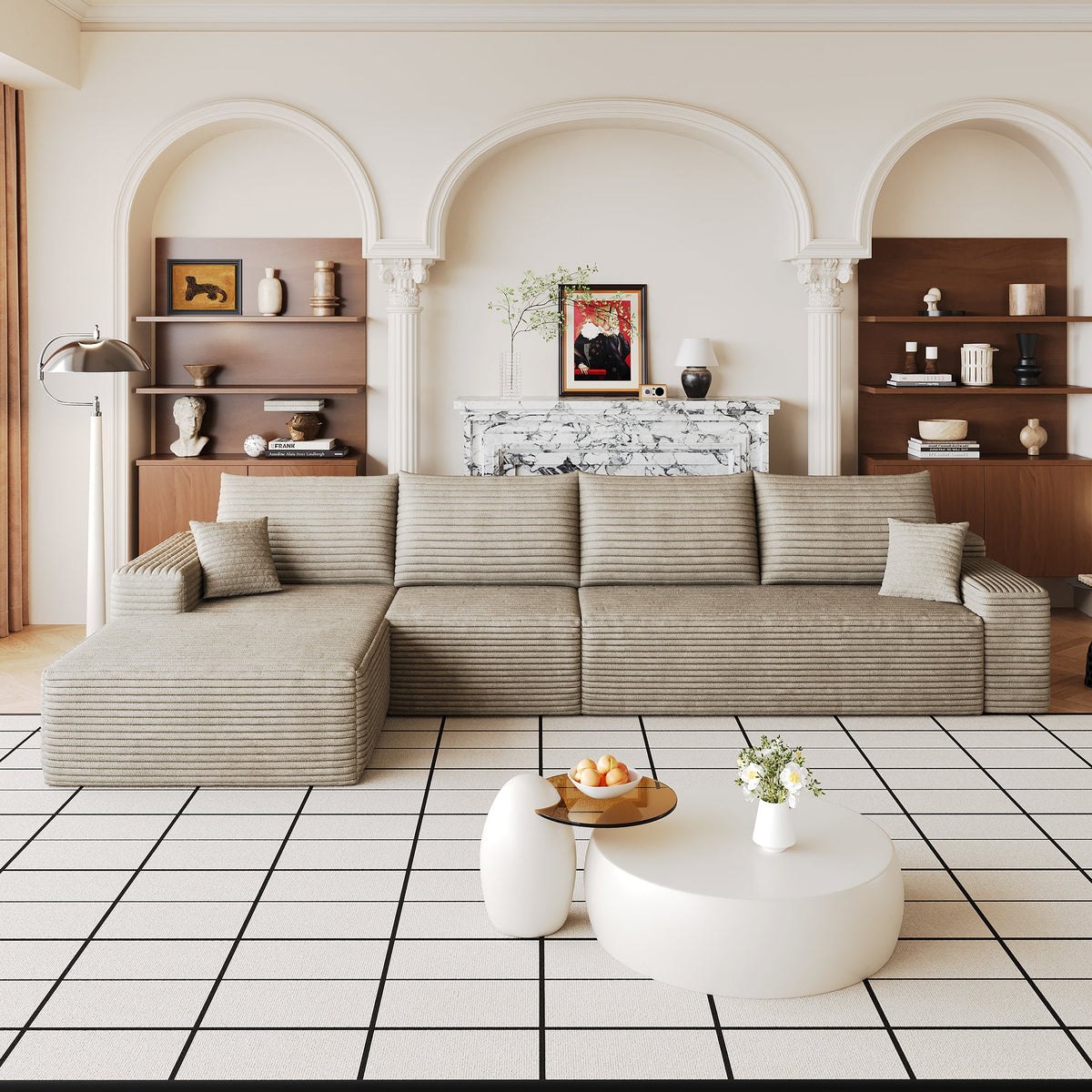 135" Cloud Sectional Couch with L-Shape Chaise