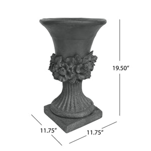 MGO Garden Urn Planter with Weather Resistance - Gray